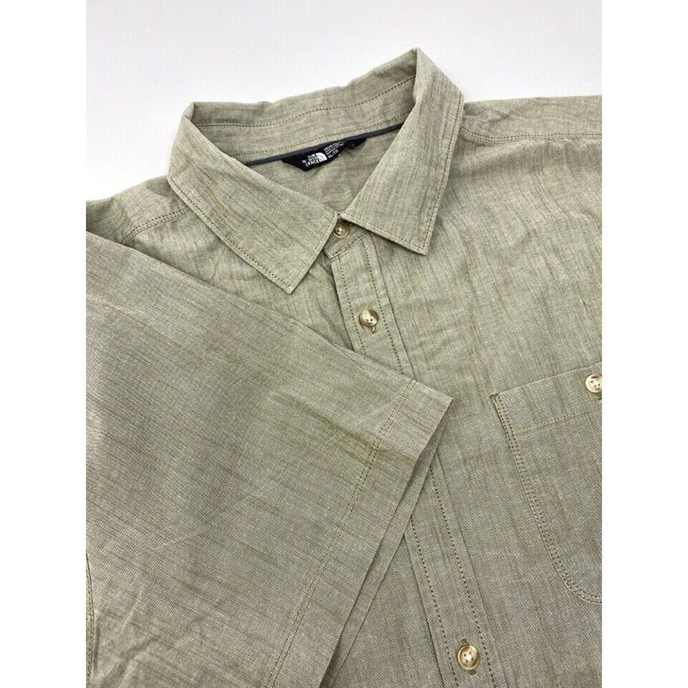 The North Face Shirt Mens XL Tanish Short Sleeve Button-Down Shirt Inside Pocket